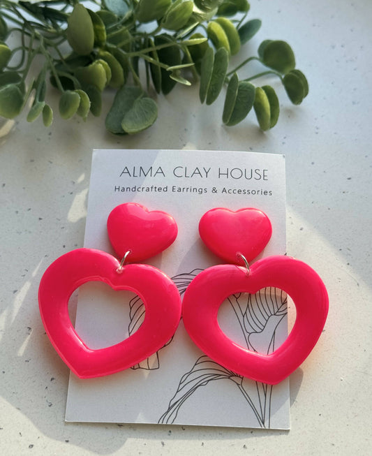 The Quinn Heart Polymer Clay Earrings